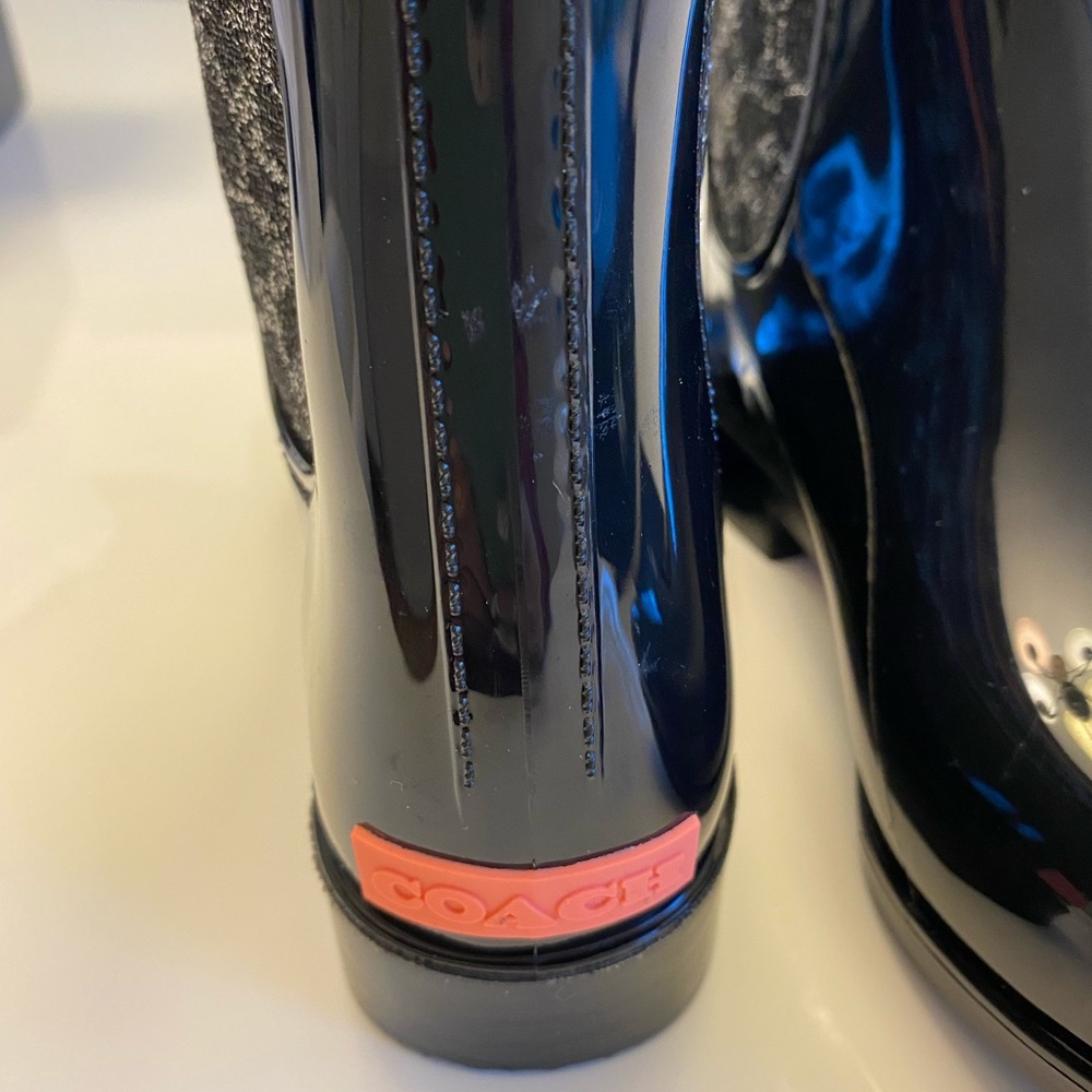 NWT Coach Rivington Rain Boots Women’s Size 5 Black - Picture 8 of 12